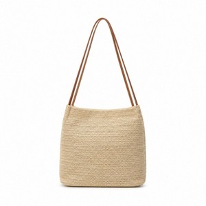 s*a様 新品 TARGET アイボリー トートバッグ Alilang Woven Look Bucket Shoulder Bag with Magnetic Closure and