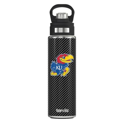 NCAA Kansas Jayhawks Carbon Fiber Wide Mouth Water Bottle - 24oz