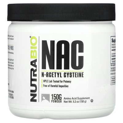 NutraBio NAC, N-Acetyl Cysteine, 5.3 oz (150 g)