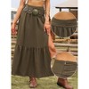 INSPIRE CHIC Women's Pleated Summer Casual High Waist Side Slit A Line Maxi Tiered Skirt - 2 of 4