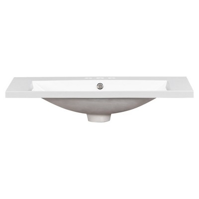 30 Inch Vanity Sink Top, Rectangular Resin Sink, With 3 Faucet Hole, Bathroom Vessel Sink, Home Bathroom Vanity Sink Top