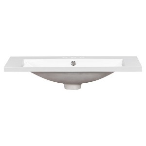 30 Inch Vanity Sink Top, Rectangular Resin Sink, With 3 Faucet Hole, Bathroom Vessel Sink, Home Bathroom Vanity Sink Top - 1 of 4
