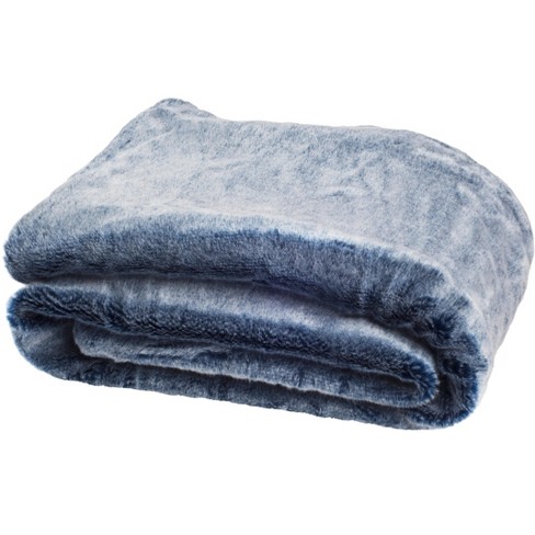 Blue fluffy online throw