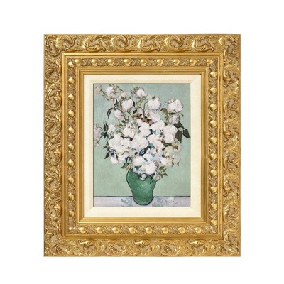 Vincent Van Gogh Ornate Gold Framed Roses Canvas Print
