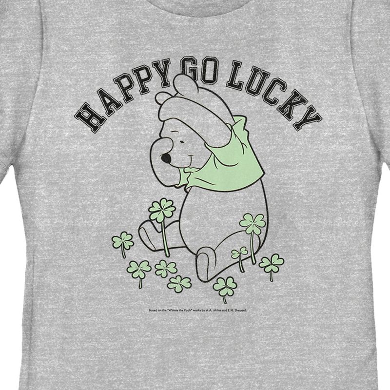 Women's Winnie the Pooh St. Patrick's Day Happy Go Lucky T-Shirt, 2 of 5