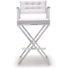 TOV Furniture Director Performance Vegan Leather Stool with Silver Base - 3 of 4