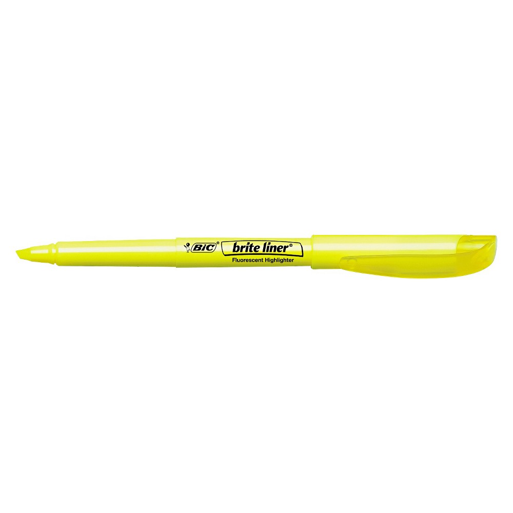 UPC 070330655508 product image for BIC Brite Liner Highlighter, Chisel Tip, Fluorescent Yellow Ink, 1 Dozen | upcitemdb.com