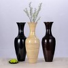 Hasting Home Handcrafted 28" Tall Natural Bamboo Vase, Decorative Classic Floor Vase for Silk Plants, Flowers, Filler Decor - 3 of 4