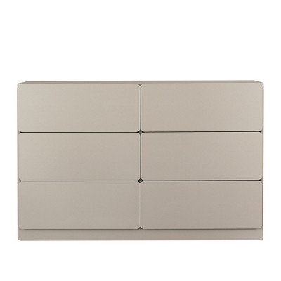 TIRAMISUBEST Gray 6-Drawer Mobile Dresser - Rolling Storage Cabinet with Wheels for Bedroom or Office