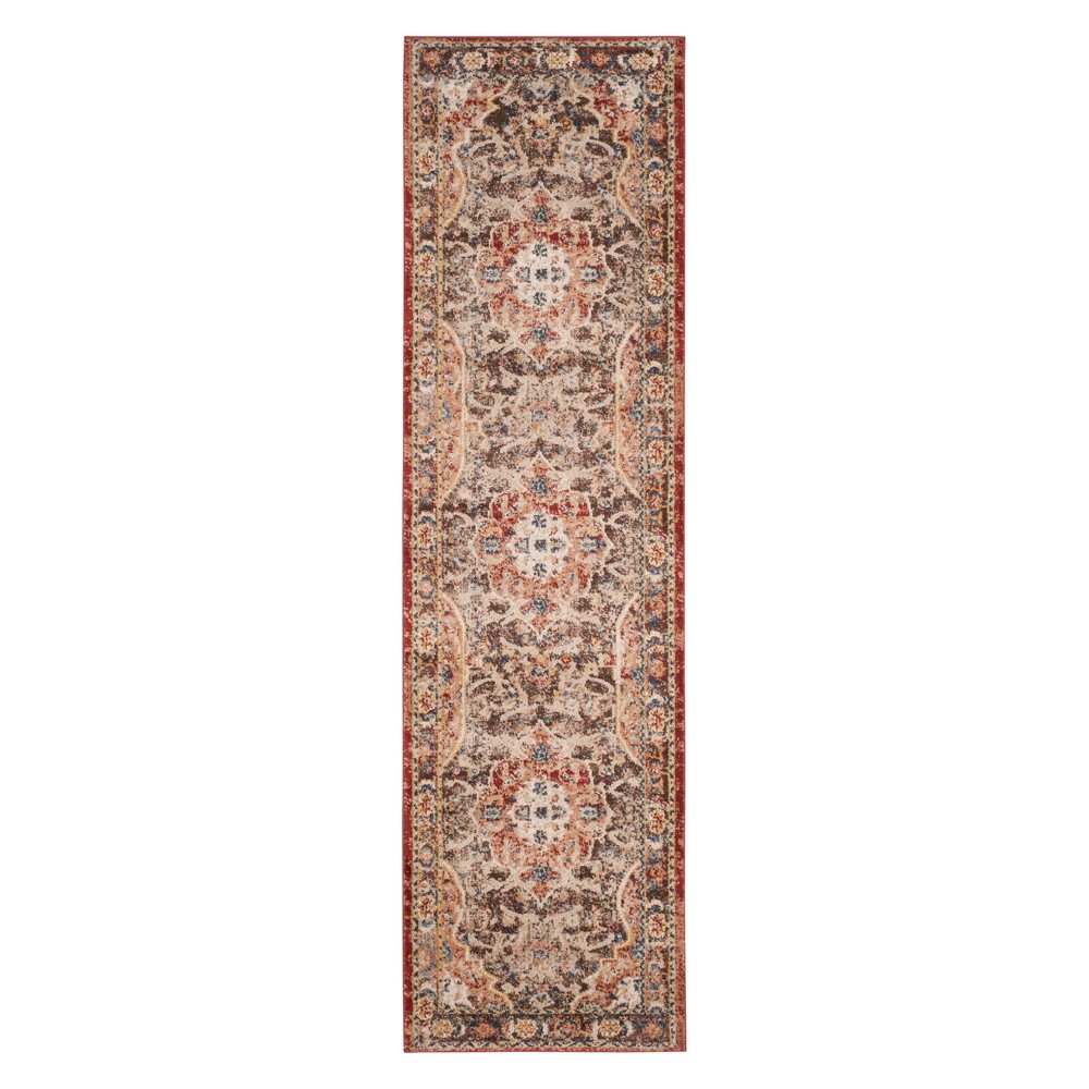 2'3inx10' Medallion Runner Brown/Rust - Safavieh