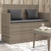 vidaXL Garden Bench Gray PE rattan 47.2 in Removable Covers - 2 of 4