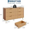 coucheta 47" Fluted Dresser for Bedroom with 6 Drawers, Modern Chest of Wooden Chest with Metal Handle, for Living Room, Hallway, Entryway - 2 of 4