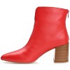 Journee Collection Womens Kayden Tru Comfort Foam Back Heel Zip Stacked Heel Booties Red 6 - 2 of 4