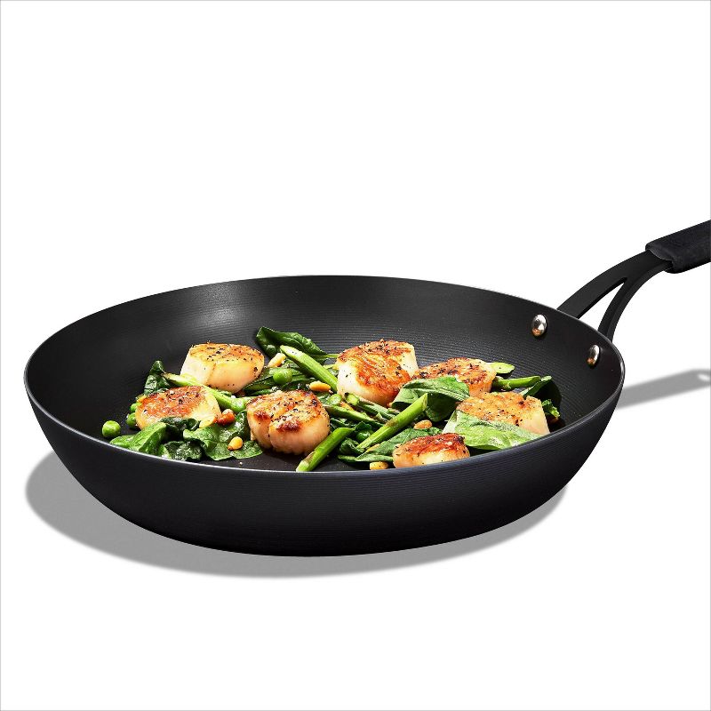 OXO 12&#34; Steel Open Ceramic Frypan with Silicone Sleeve Black, 6 of 10