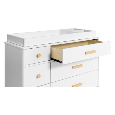 Lolly 6-Drawer Double Dresser in White and Natural