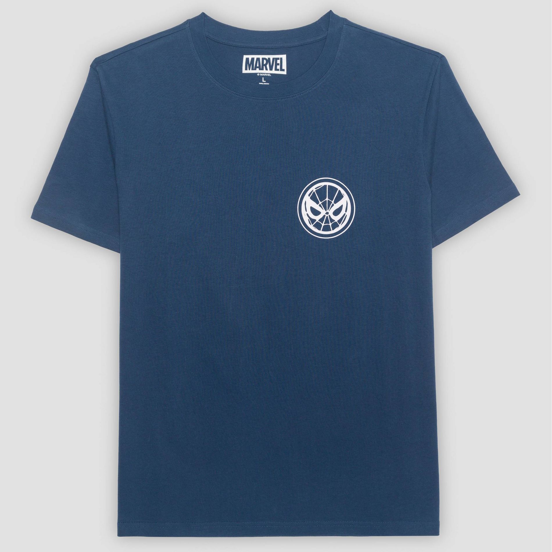 Men's Spider-Man Swinging Graphic T-Shirt - Blue