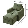 Sapphtopaz Modern Accent Chair with Ottoman Upholstery Comfy Couch Classic Corduroy Chaise Accent Chairs for Living Room, Bedroom - 4 of 4