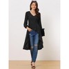 Allegra K Women's V Neck High Low Hem Peplum Long Tunic Blouses - 3 of 4