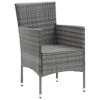 vidaXL Patio Dining Chairs - Set of 4 - Poly Rattan Garden Outdoor Furniture with Cushions - Gray - 3 of 4