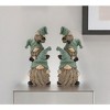 HomeRoots Set of Two 11" Blue and Green Polyresin Christmas Figurine Tabletop Sculpture - 2 of 4