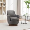 Zeus & Ruta Polyester Swivel Accent Chairs Armchair with Gold Stainless Steel Base for Living Room - 2 of 4