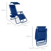 Best Choice Products Folding Zero Gravity Recliner Patio Lounge Chair w/ Canopy Shade, Headrest, Tray - 2 of 4