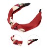 Unique Bargains Women's Elegant Knotted Printed Wide Hairband 6.50"x4.92" Wine Red 1 Pc - 3 of 3