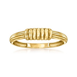 Ross-Simons 18kt Yellow Gold Ribbed-Center Ring - 1 of 4