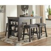 Caitbrook Rectangular Dining Room Counter Table Dark Gray - Signature Design by Ashley: 4-Seater, Wood Veneer, Storage Shelves - 2 of 3