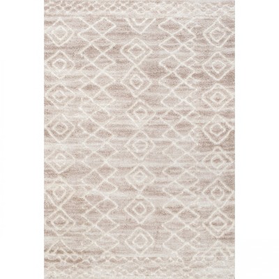 Nuloom Vinita Moroccan Diamonds Shaggy Indoor Area Rug, 4' x 6', Light Beige