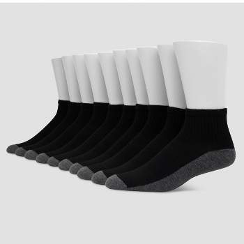 Hanes Premium Men's Cool Comfort Ankle Socks 10pk - Black 6-12