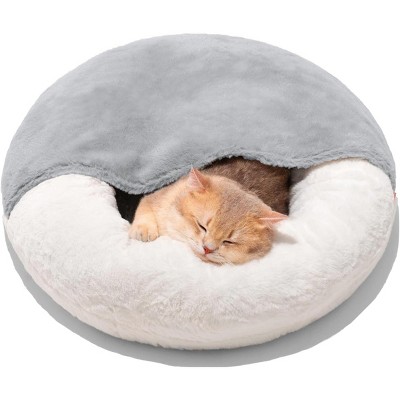 Boersma Enclosed Cat Cave Bed – Washable Indoor Pet Bed with Blanket & Non-Slip Base for Cats, Kittens & Small Dogs