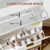 Shoe Cabinet with 2 Flip Drawers Shoe Storage Cabinet Freestanding Shoe Organizer with Drawers Narrow Shoe Rack Cabinet Farmhouse for Entryway - 3 of 4