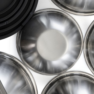 MegaChef 5 Piece Stainless Steel Mixing Bowl Set with Lids