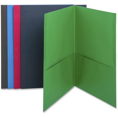 Business Source 2-Pocket Folders 125 Sht Cap Letter 12"x9" 25/BX AST 78502