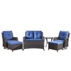 Gymojoy 7 Piece Outdoor Wicker Loveseat Sofa with Patio Swivel Glider Chairs with Coffee Table and Ottoman Sets - 2 of 4