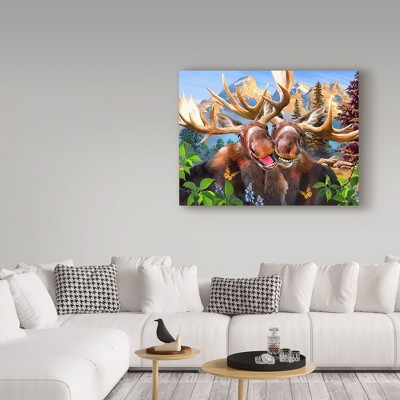 Howard Robinson Happy Moose Canvas Art in Vibrant Colors