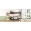 Okak Full XL Over Queen Metal Bunk Bed with Safety Guardrail Loft Bunk Bed with Ladder for Kids Teens, Easy Assemble, Black - 3 of 4