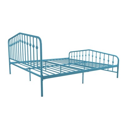 Sea Blue King Metal Frame Upholstered Bed with Drawer