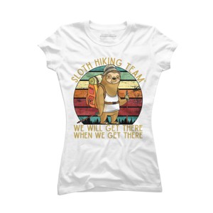 Junior's Design By Humans Sloth Hiking Team - We will get there, when we get there By andreastier T-Shirt - 1 of 3