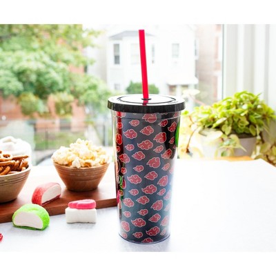 Naruto Shippuden Akatsuki 20-Ounce Black Plastic Travel Tumbler