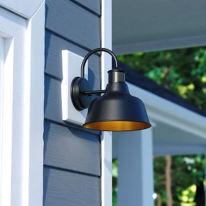VAXCEL Cody Dark Bronze Motion Sensor Dusk to Dawn Outdoor Wall Light Farmhouse Metal Shade - 1 of 4