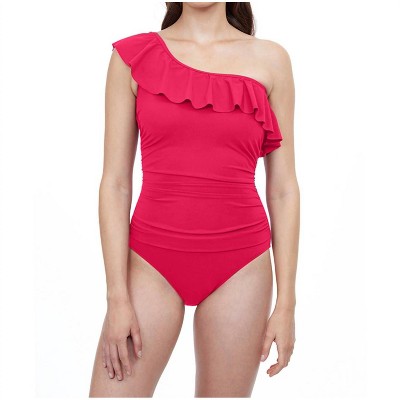 Women's Ruffle One Shoulder One Piece Swimsuit - Profile By Gottex