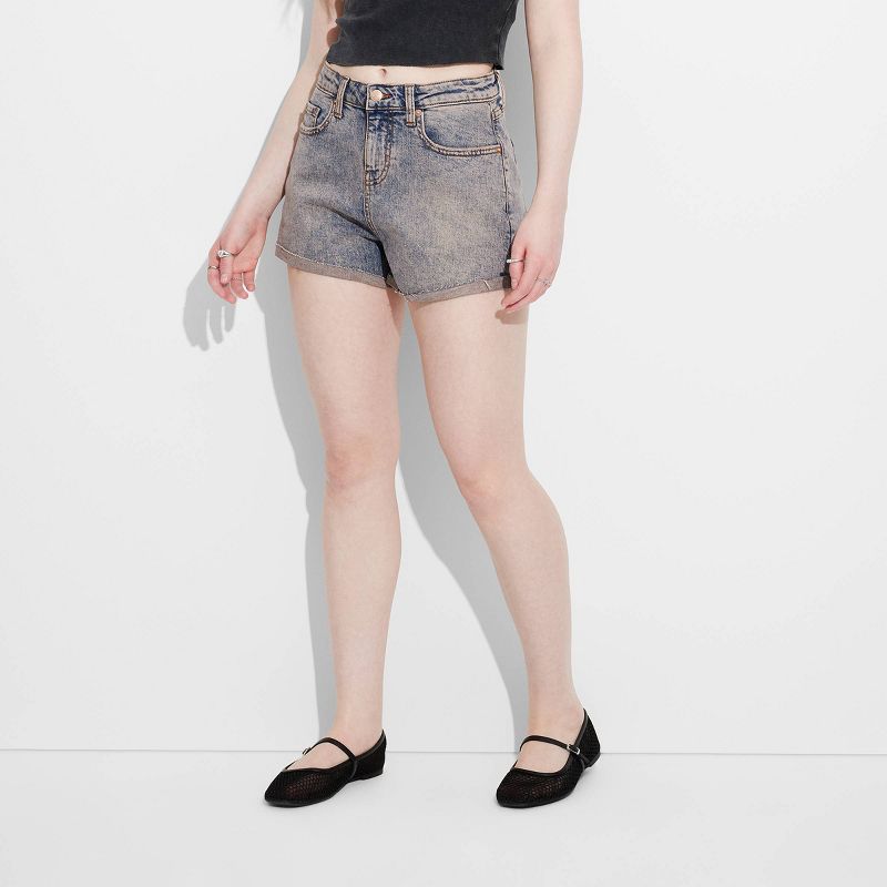Women's High-Rise Rolled Cuff Jean Shorts - Wild Fable™, 3 of 7