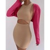 Ribbed Bolero for Women Sweater Shrugs Cropped Open Front Sweater Cardigan Long Sleeve Crop Top,Rose - L - 2 of 4