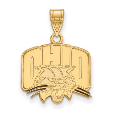 Black Bow Jewelry 10k Yellow Gold Ohio Bobcats NCAA Medium Pendant