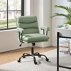 Barnaby Modern Faux Leather Swivel Office Chair with Casters|HULALA HOME - 3 of 4