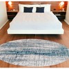 Blue and Gray Abstract Non Skid Area Rug - 2 of 4