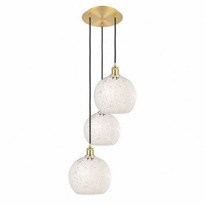 White Mouchette - 3 Light Cord Hung Multi Pendant In Modern Style-10.25 Inches Tall and 16.5 Inches Wide