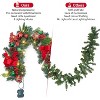 6 Feet Christmas Garland with Lights for Mantle,Battery Operated Christmas Garlands with Red Green Balls - 4 of 4